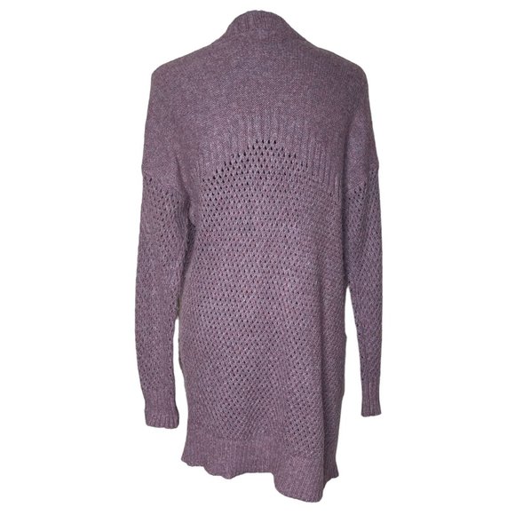 American Eagle Outfitters Purple‎ Cable Knit Front Pocket Cardigan Sz Small - Picture 3 of 6